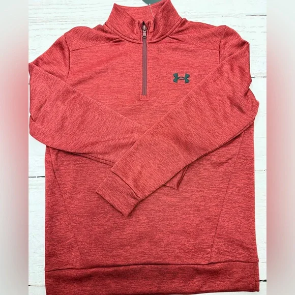 Under Armour Men's Fleece 1/4 Zip Up Red Long Sleeve Brand NEW! With Tags SMALL - Picture 2 of 5